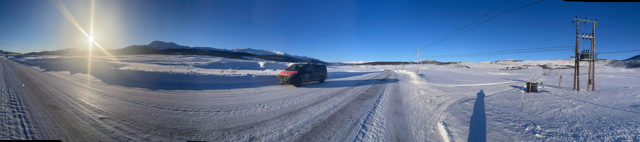 Raskt-Levert AS ekspressbil på retur etter levering i Trøndelag - #rasktlevert på #ekspress oppdrag til #trondheim. Minus 32 men like blid!