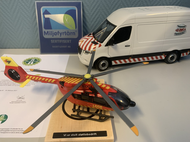 Raskt-Levert AS støtter Norsk Luftambulanse! - Vi velger å støtte Norsk Luftambulanse i deres viktige arbeid for å redde menneskeliv. 